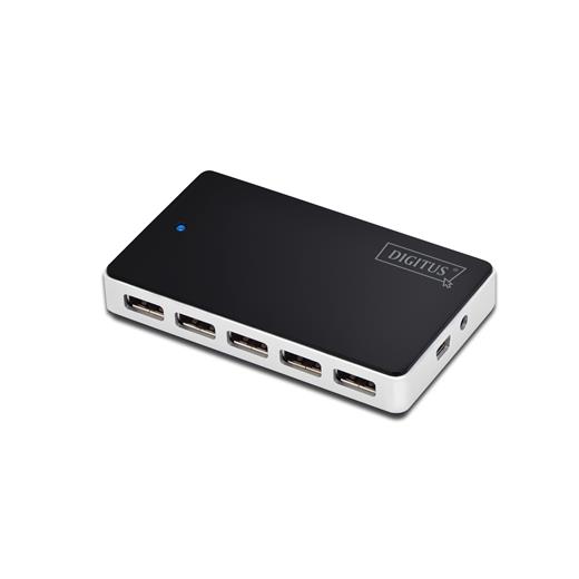 Da-70229 Digitus 10 Port Usb Hub, Usb 2.0, Güç Adaptörlü, Plastik