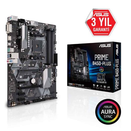 Asus Prıme B450-Plus Ddr4 4400(O.C.) Mhz Hdmı Atx M.2 Am4