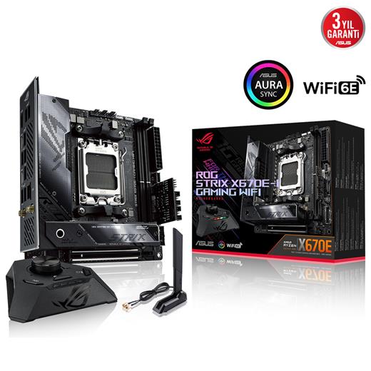 Asus Rog Strıx X670E-I Gamıng Wıfı Ddr5 6400(Oc)Mhz Am5 