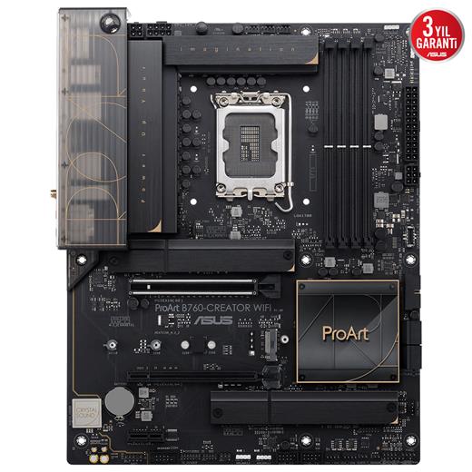 Asus Proart B760-Creator Wıfı Ddr5 Dp Hdmı 3Xm.2 Usb 3.2 Wifi Bt Rgb Lan Atx 1700P