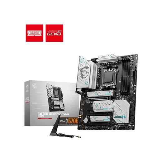 Msı X670E Gamıng Plus Wıfı Ddr5 7800+(Oc)Mhz Atx Am5