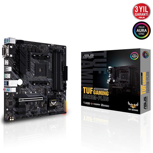 Asus Tuf Gamıng A520M-Plus Wıfı 4800Mhz(Oc) Hdmı M.2 Matx  Am4