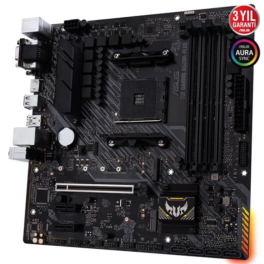 Asus Tuf Gamıng A520M-Plus Wıfı 4800Mhz(Oc) Hdmı M.2 Matx  Am4