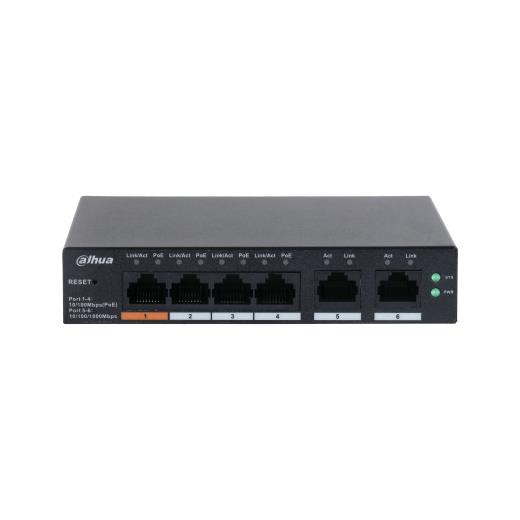 Dahua Cs4006-4Et-60 4 Port 4Xge-2Xge Yönetilebilir 60W Poe Switch