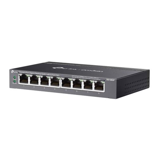 TP-LINK OMADA DS108GP 8 PORT GIGABIT 65W 250 METRE POE MESAFE METAL KASA SWITCH