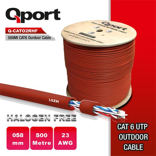 Qport Q-Cato2Rhf Lszh 500 Metre 23Awg Makaralı Halogen Free Kablo