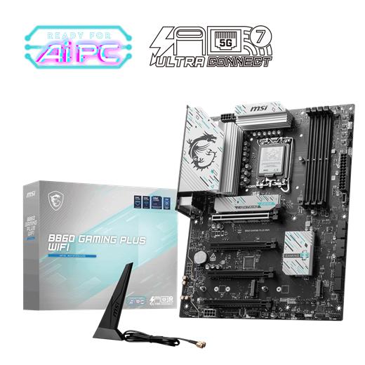 Msı Mb B860 Gamıng Plus Wıfı Soket 1851 Ddr5 8600Mhz(Oc) 3Xm.2 1X Tb4 Hdmı Dısplay 5G Lan Wıfı 7 Atx