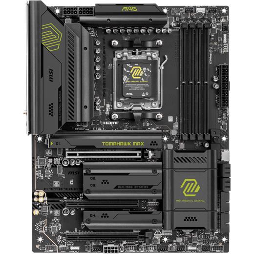 Msı Mag B850 Tomahawk Max Wıfı Am5 Ddr5 8400Mhz(Oc) Hdmı 4X M.2 Usb 10Gbs 5G Lan Wı-Fı 7 Atx