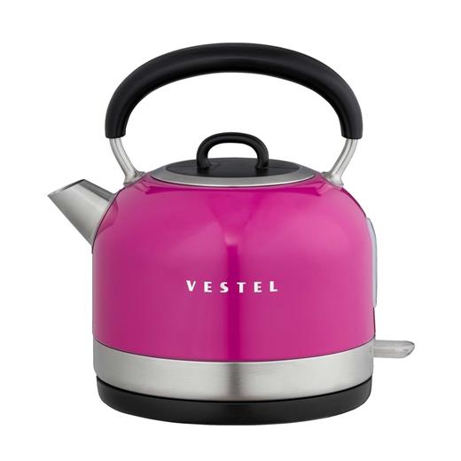 Vestel Retro Pembe 2200 W 1.7 Lt Celık Kettle
