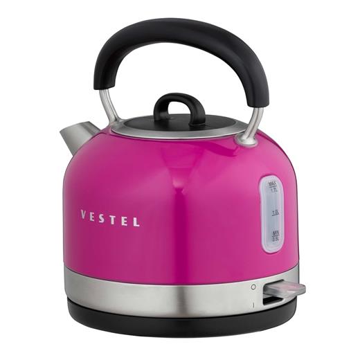 Vestel Retro Pembe 2200 W 1.7 Lt Celık Kettle