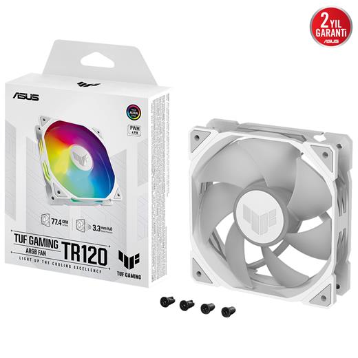 Asus Tuf Tr120 120Mm Argb Beyaz Kasa Fanı