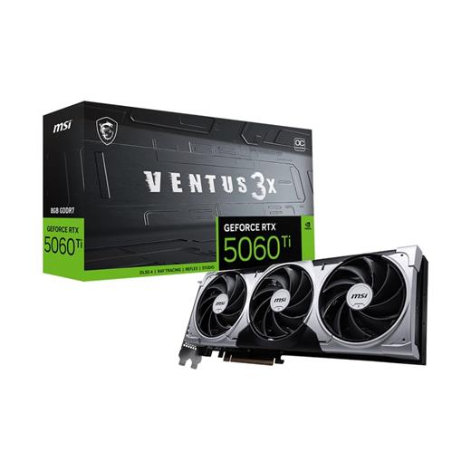 Msı Geforce Rtx 5060 Tı 8G Ventus 3X Oc Gddr7 128B Dx12 Pcıe 5.0 X16 (3Xdp 1Xhdmı)