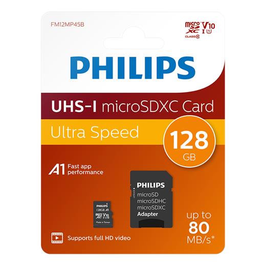 Phılıps 128Gb Mıcro Sdxc 80 Mb/S C10 Fm12Mp45B/00