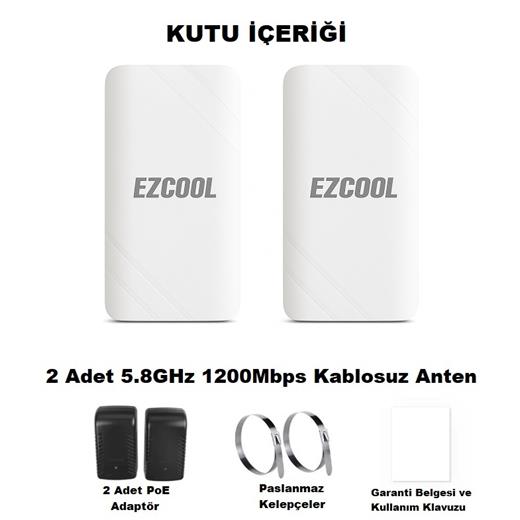 Ezcool Ez-W580An Dış Ortam (5.8Ghz 1200Mbps 1Km) Access Point