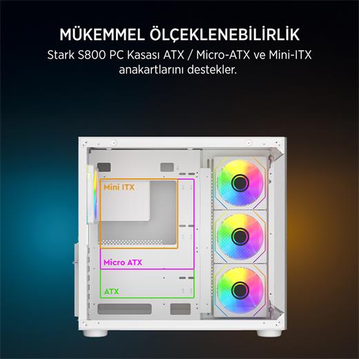 James Donkey Stark S800 4X Argb Whıte Kasa 750W