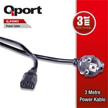 QPORT Q-POW3 3 METRE PC POWER KABLOSU - 1
